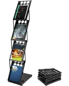 Porte catalogue cascade en metal 131,5cm A4 Noir