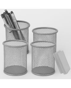 Pot &agrave; crayons en m&eacute;tal gris M.Office &ndash; Design robuste et &eacute;l&eacute;gant