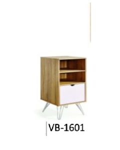 Rangement 1 tioirs avec 2 niches,coul. hêtre & blanc, dim 40x44,5x102 cm