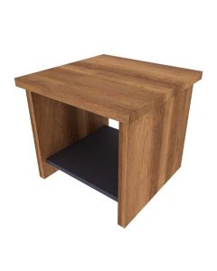 TABLE BASSE EN BOIS PIEDS EN PANNEAUX AVEC 1 ETAGÈRE 50*50*45 coloris au choix