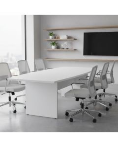 Table de conf&eacute;rence ovale WORK 220 x 90 x 75 cm Blanc