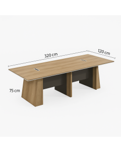 Table de r&eacute;union en bois 320x120x75 cm