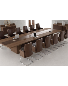 Table de r&eacute;union THALES 420 x 160 cm &ndash; African Walnut &ndash; Table conf&eacute;rence professionnelle haut de gamme