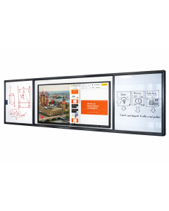 Tableau blanc coulissant c&eacute;ramique 4.2 m&egrave;tres Accent &ndash; 4 volets Cadre aluminium renforc&eacute; &ndash; Dur&eacute;e de vie : 30 ans