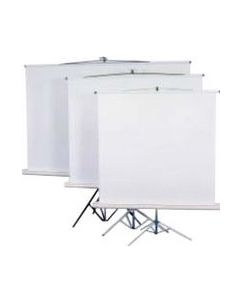 &Eacute;cran de projection  sur Tr&eacute;pied ORAY 240X240 cm avec carter en aluminium laqu&eacute; blanc