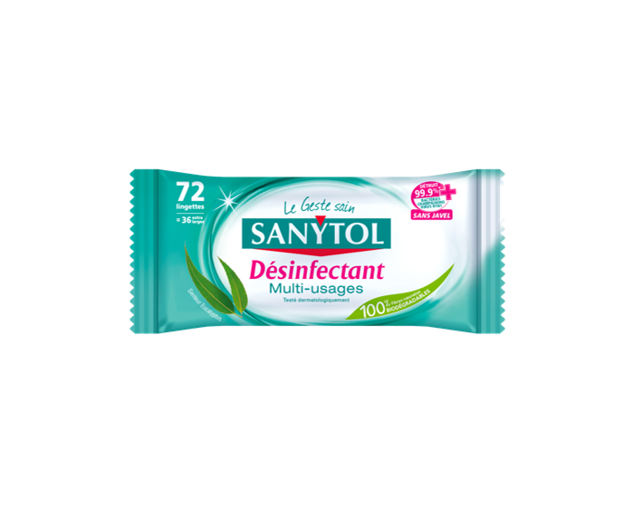 Lingettes Anti-bacteries Désinfectantes Multi-Usages SANYTOL