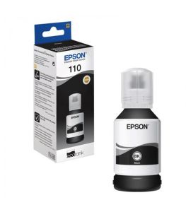 Bouteille d'encre Epson d'origine EcoTank 110 Pigment Noir 6000. Pages  (C13T03P14A)