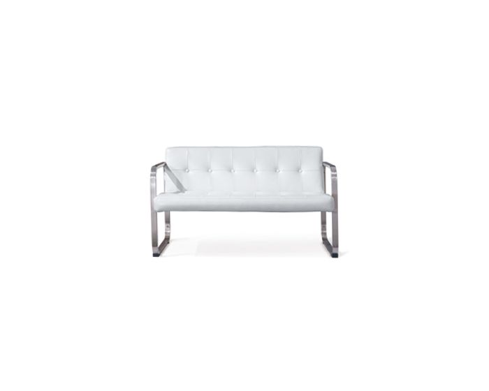 Fauteuil de salon vidaXL Fauteuil Cube Pieds Chromés Similicuir Marron