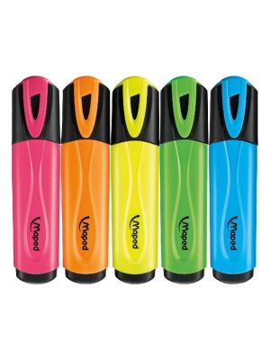 Boîte de 12 Surligneurs MAPED Fluo Peps Classic – Pointe biseautée 1-5 mm
