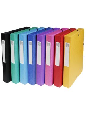 Lot de 10 boîtes de classement EXACOMPTA Cartobox 18500H - Dos 25 mm Couleurs assorties